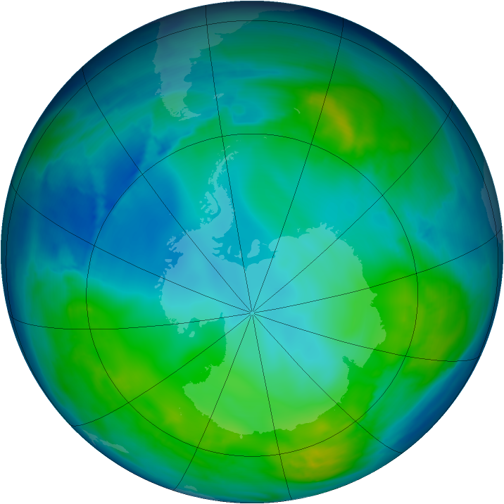 Antarctic ozone map for 14 May 2008
